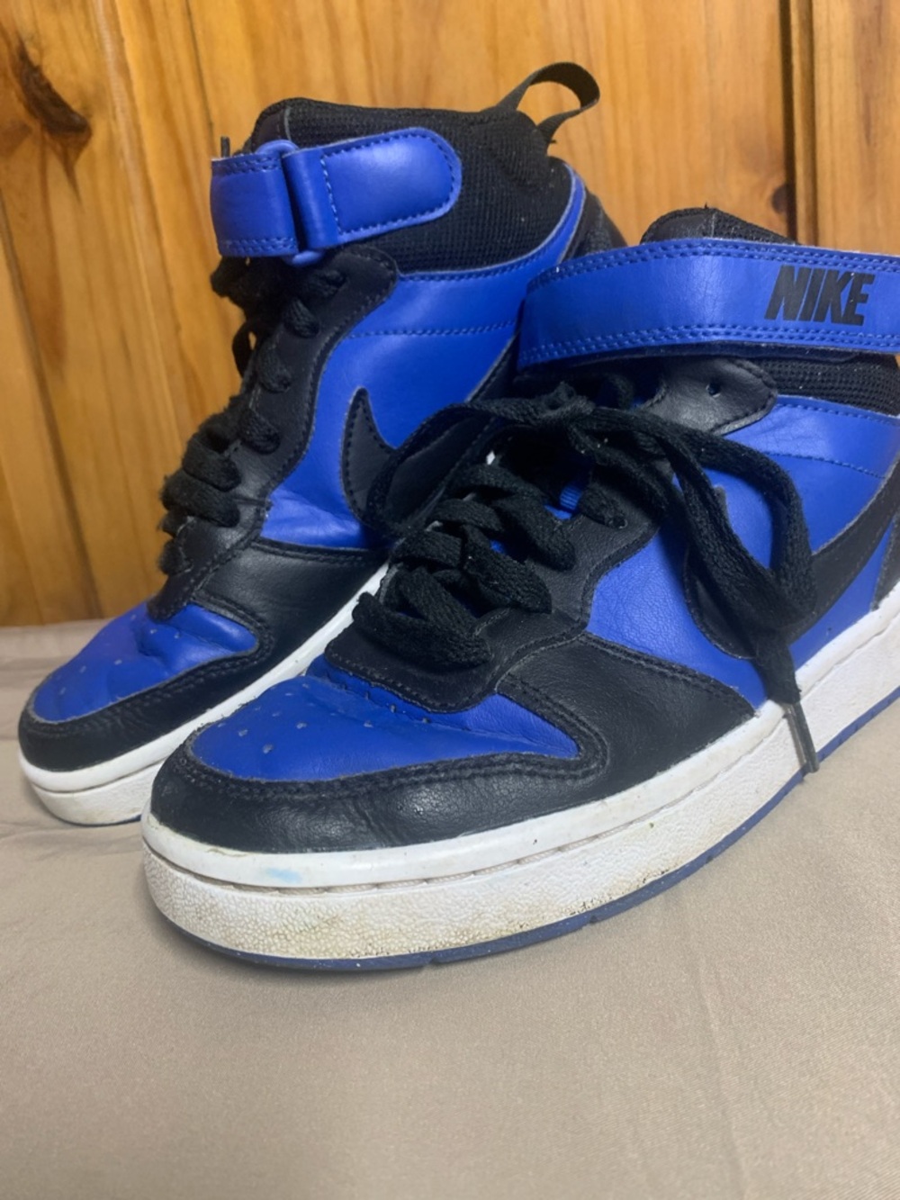 Nike Kids Blue and Black High-Top Sneakers
